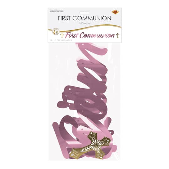 Beistle 6.75ft. Foil First Communion Streamer